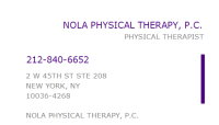 Nola physical therapy, p.c.